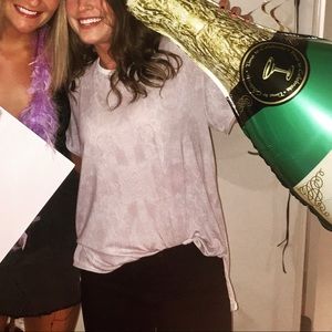 Free People white snakeskin tee